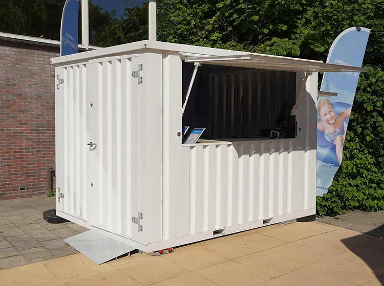 Conteneur bar démontable 4×2 m – Blanc RAL 9016